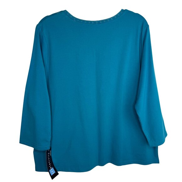 Bundle of‎ 3 NWT New With Tags 1X/XL Womens 95%+ Cotton Blouses with 3/4 Sleeves - Picture 9 of 13